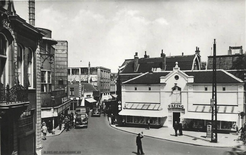 Hengelosestraat nu Korte Hengelosestraat kruispunt De Graaff. Paping. Baurichter.jpg