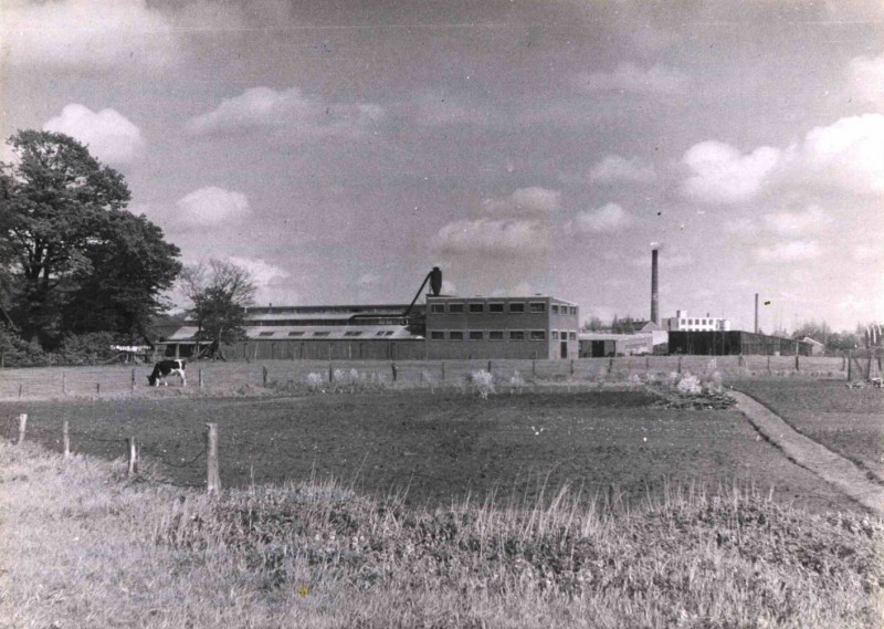 Parkweg juli 1943 Fabriek Gebr. Kooy (links), textielfabriek Holland (rechts).jpg