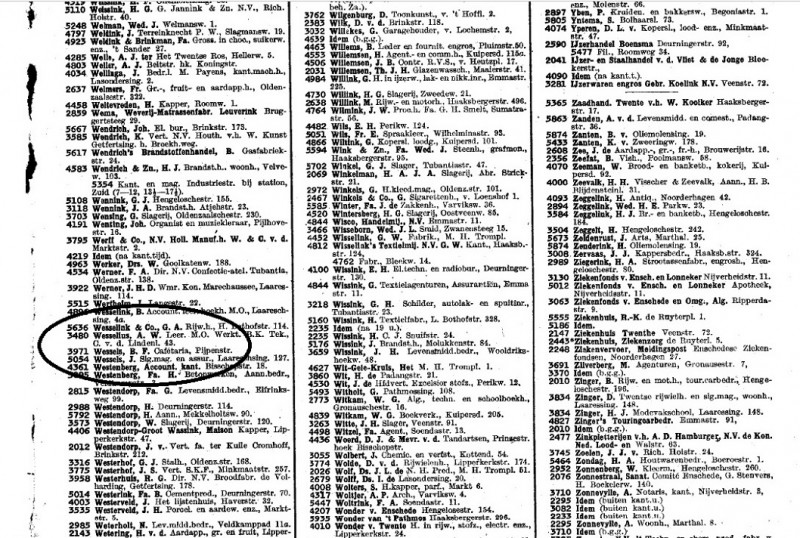 Pijpenstraat cafetaria B.F. Wessels Telefoonboek 1950.jpg