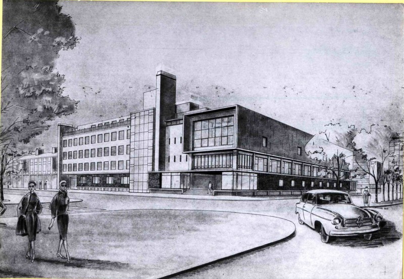 Kuipersdijk hoek Boulevard 1945 Postkantoor, tekening 1960.jpg