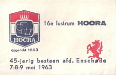16e lustrum HOCRA  opgericht 1883  45-jarig bestaan afd. Enschede  7-8-9 mei 1963.jpg