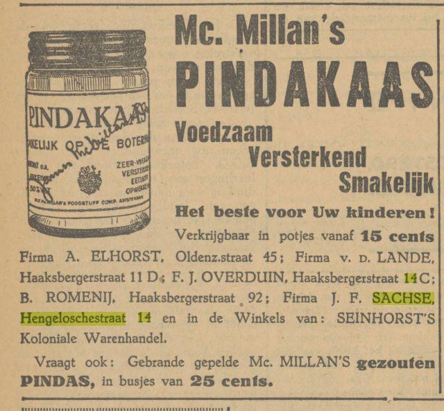 Hengelosestraat 14 Fa. J.F. Sachse Twentsch dagblad Tubantia en Enschedesche courant. Enschede, 15-11-1928.jpg