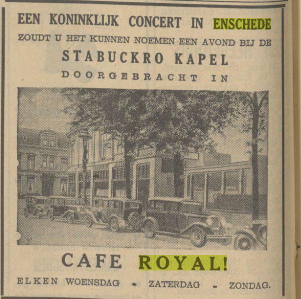 cafe Royal Advertentie. Twentsch dagblad Tubantia en Enschedesche courant. Enschede, 30-11-1935.jpg