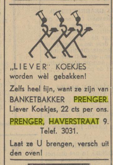 Haverstraat 9 Banketbakker Prenger Advertentie. Twentsch dagblad Tubantia en Enschedesche courant. Enschede, 16-05-1939.jpg