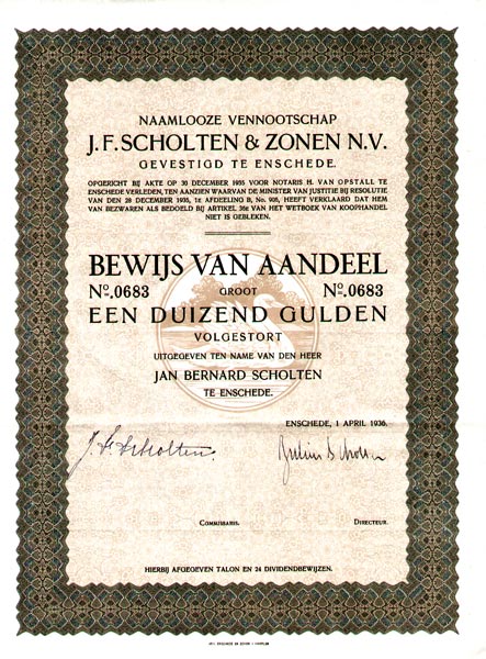 Haaksbergerstraat J.F. Scholten & Zonen, N.V.. Handel en vervaardigen van garens en goederen.jpg