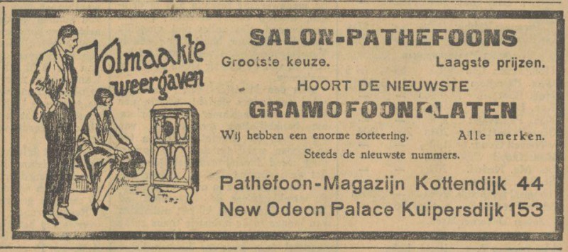 Kottendijk 44 Kuipersdijk 153 Pathefoon Gramofoonplaten  Twentsch dagblad Tubantia en Enschedesche courant. Enschede, 10-11-1928.jpg