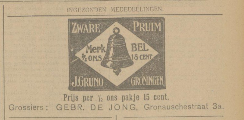 Gronausestraat 3a Gebr. de Jong advertentie Twentsch dagblad Tubantia en Enschedesche courant. Enschede, 09-10-1922.jpg
