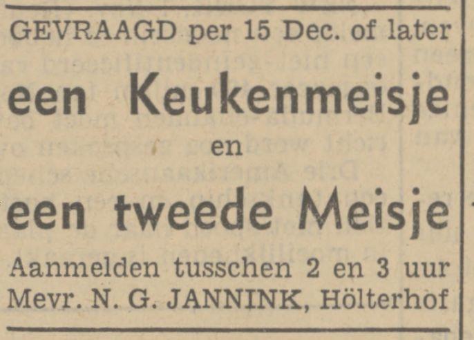 Holterhof Advertentie. Twentsch dagblad Tubantia en Enschedesche courant. Enschede, 01-11-1939.jpg