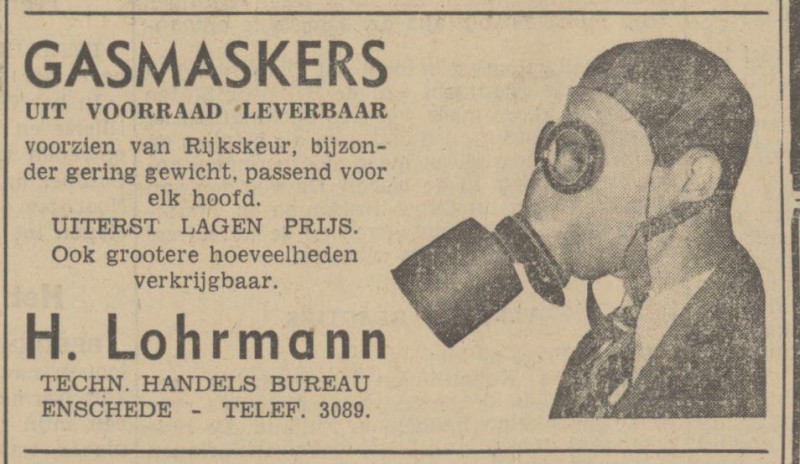 Techn. Handels Bureau Enschede Advertentie. Twentsch dagblad Tubantia en Enschedesche courant. Enschede, 01-11-1939.jpg