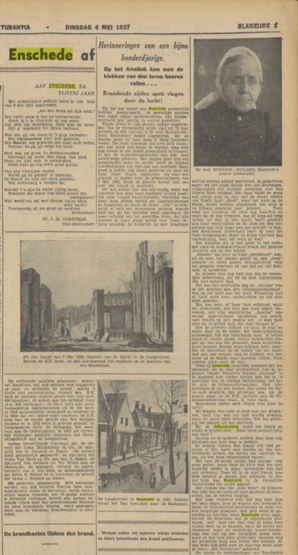 Herinneringen van een bijna honderdjarige. Op het Amelink kon men de klokken van den toren hooren vallen .... Twentsch dagblad Tubantia en Enschedesche courant. Enschede, 04-05-1937..jpg