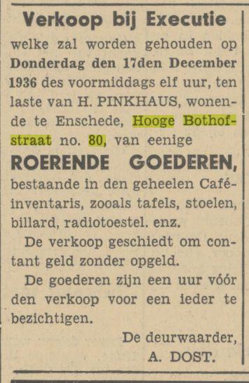 Hoge Bothofstraat  80 Twentsch dagblad Tubantia en Enschedesche courant. Enschede, 16-12-1936.jpg