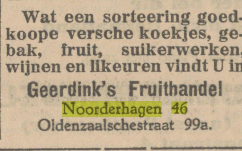 Noorderhagen 46 Geerdink's Fruithandel. Twentsch dagblad Tubantia en Enschedesche courant. Enschede, 04-09-1930.jpg