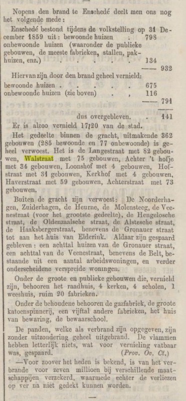 Stadsbrand Enschede krantenbericht De Noord-Brabanter  staat- en letterkundig dagblad. 's Bosch, 17-05-1862..jpg