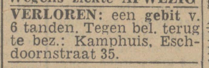 Esdoornstraat 35 Advertentie. Twentsch nieuwsblad. Enschede, 08-02-1944.jpg