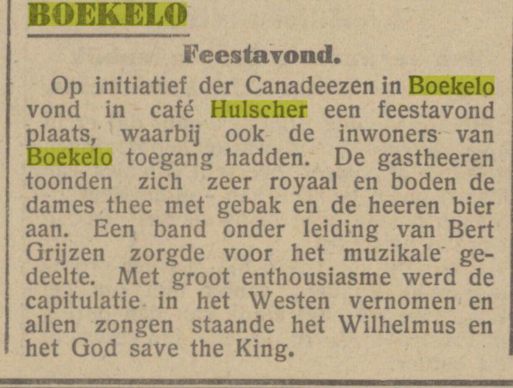 BOEKELO cafe Hulscher Feestavond.. Het parool. Enschede, 07-05-1945.jpg