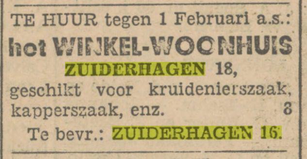 Zuiderhagen 16-18 Advertentie. Twentsch dagblad Tubantia en Enschedesche courant. Enschede, 19-11-1931.jpg