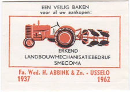 Usselo LANDBOUWMECHANISATIEBEDRIJF  SMECOMA Fa. Wed. H. ABBINK & Zn. - USSELO  1937 1962.jpg