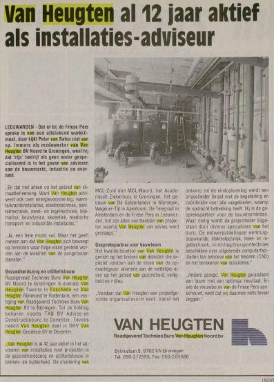 Raadgevend Technies Buro van Heugten N.V. Advertentie. Leeuwarder courant  hoofdblad van Friesland. Leeuwarden, 13-11-1993..jpg