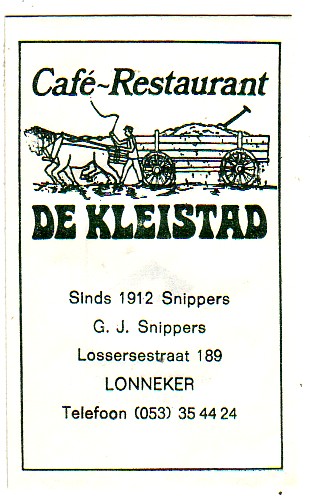 Lossersestraat 189 Lonneker Café-Restaurant  DE KLEISTAD  Sinds 1912 Snippers  G. J. Snippers (2).jpg