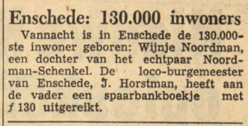 Enschede 130.000 inwoners Leeuwarder courant 16-10-1962.jpg