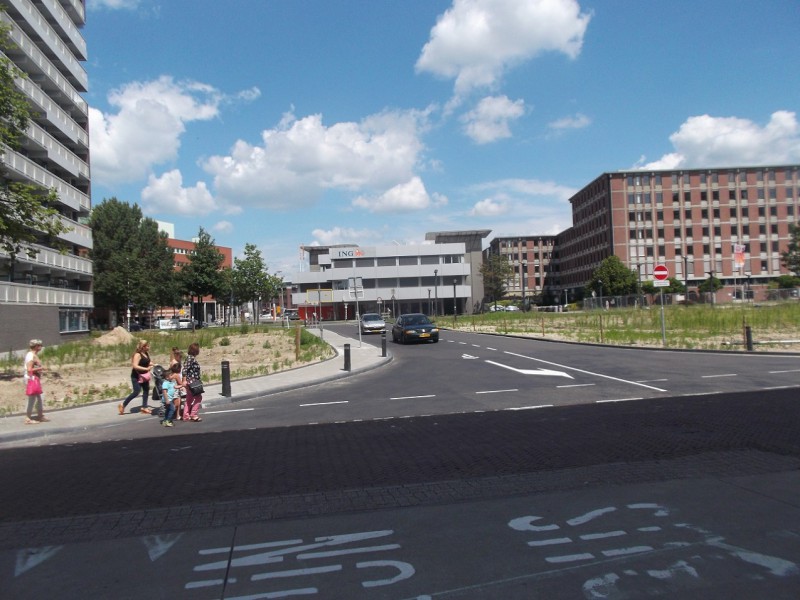 Koningstraat met tijdelijke verbindingsweg naar de Boulevard 12-7-2014.JPG