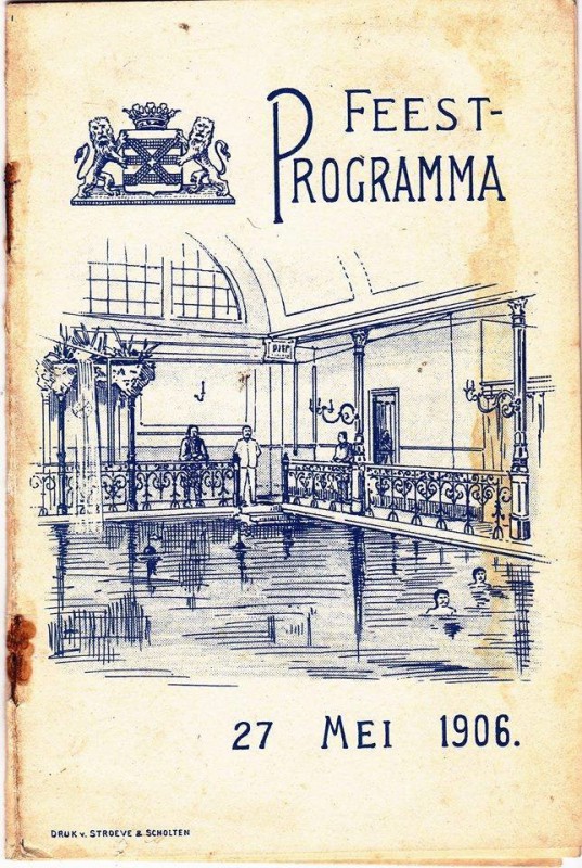 H.J. van Heekplein feestprogramma Opening Badinrichting Van Heek met stadswapen - 27-5-1906.jpg