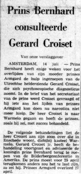 Gerard Croiset krantenbericht Telegraaf 14-7-1971.jpg