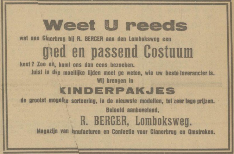 Lomboksweg Glanerbrug advertentie Tubantia 7-5-1923.jpg