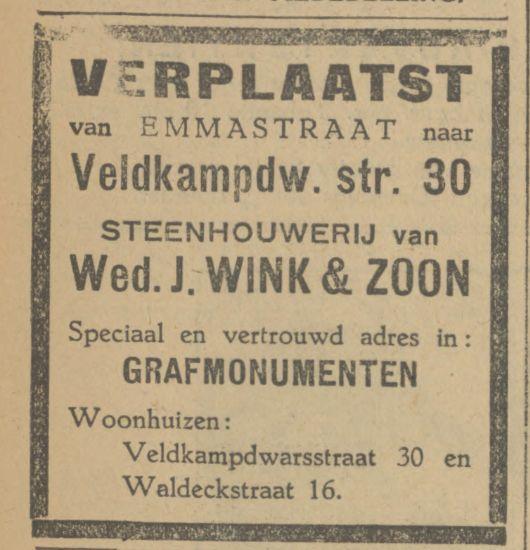 Veldkampdwarsstraat 30 advertentie Tubantia 8-11-1927.jpg