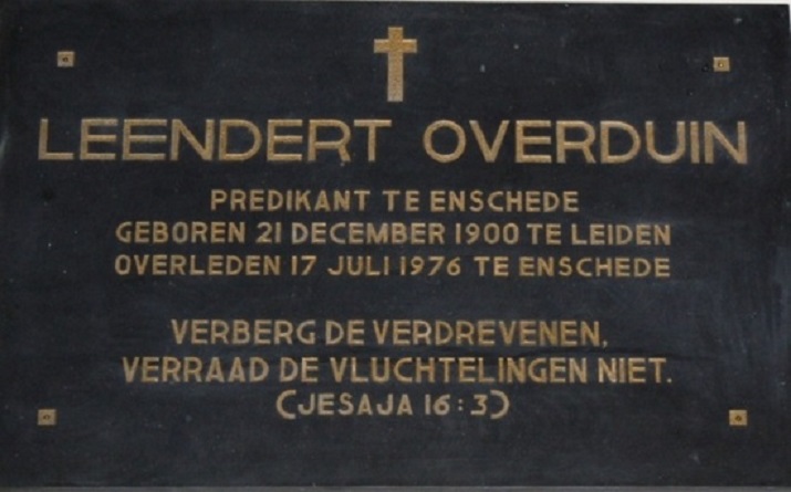 Oude Markt  Grote Kerk, plaquette van Ds. Overduin.jpg