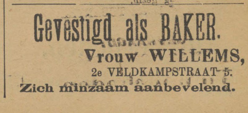 2e Veldkampstraat 5 baker Vrouw Willems advertentie Tubantia 4-9-1901.jpg