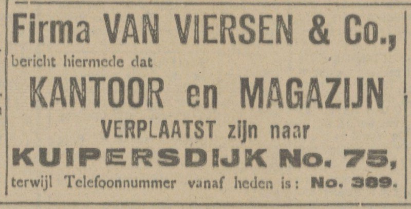 Kuipersdijk 75 Fa. Van Viersen & Co advertentie Tubantia  23-5-1919.jpg