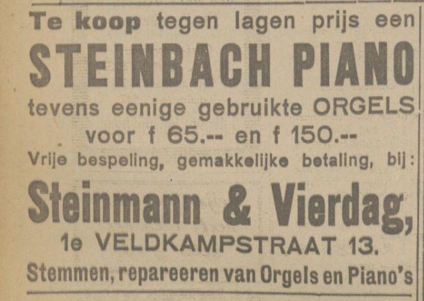 1e Veldkampstraat  13 Stenmann & Vierdag advertentie Tubantia 16-10-1925.jpg