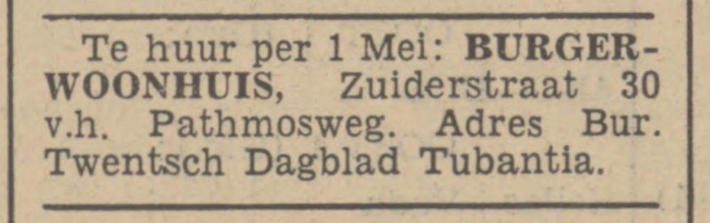Pathmosweg advertentie Tubantia 9-1-1937.jpg