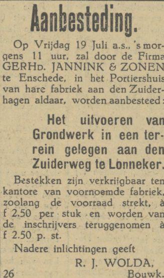 Zuiderweg krantenbericht Tubantia 8-7-1929.jpg