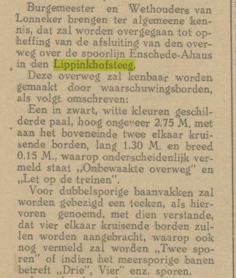 Lippinkhofsteeg krantenbericht Tubantia 28-5-1924.jpg