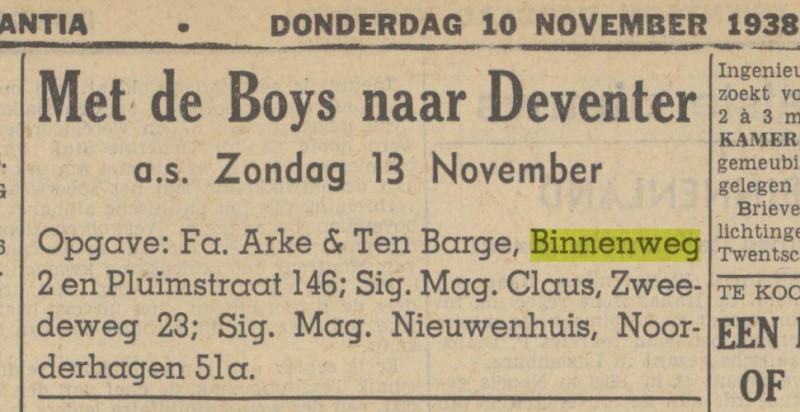 Binnenweg 2 Fa. Arke & Ten Barge advertentie Tubantia 10-11-1938.jpg