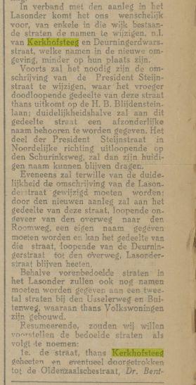 Kerkhofsteeg wordt Dr. Benthemstraat krantenbericht Tubantia 8-11-1921.jpg