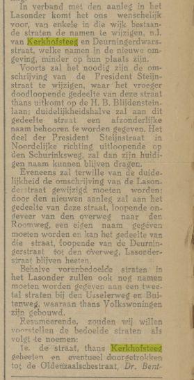 Kerkhofsteeg wordt Dr. Benthemstraat krantenbericht Tubantia 8-11-1921.jpg