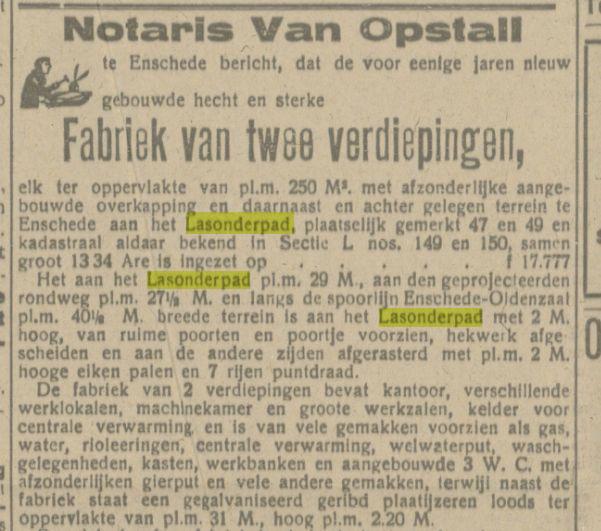 Lasonderpad krantenbericht Tubantia 30-11-1918.jpg