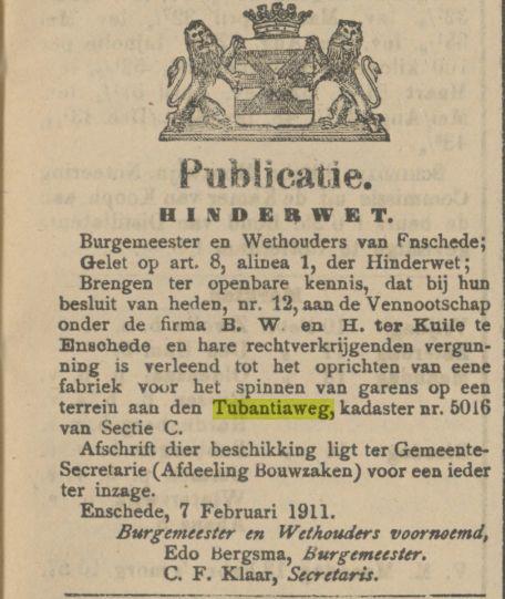 Tubantiaweg krantenbericht Tubantia 9-2-1911.jpg