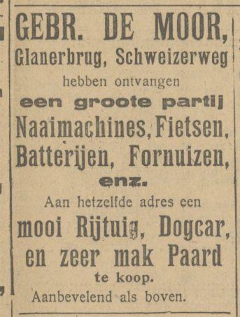 Schweizerweg Glanerbrug Gebr. de Moor advertentie Tubantia 29-8-1922.jpg