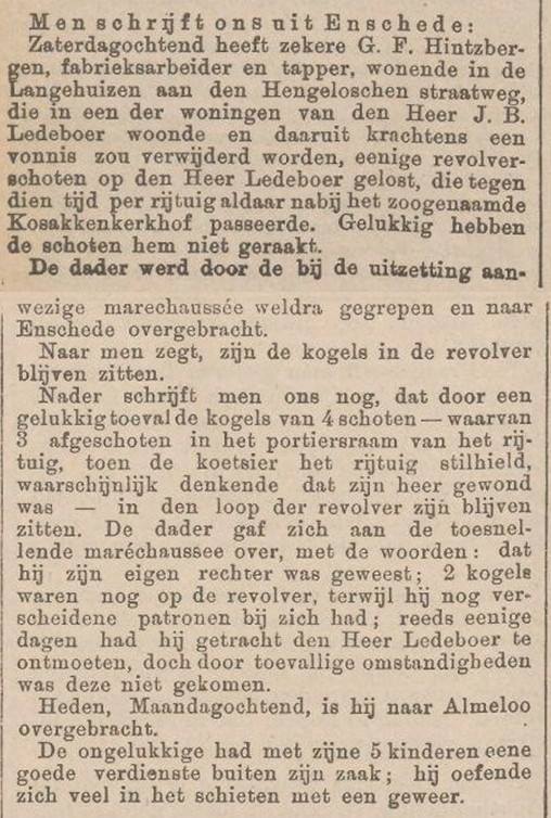 Langehuizen Hengeloschen straatweg krantenbericht 13-12-1898.jpg