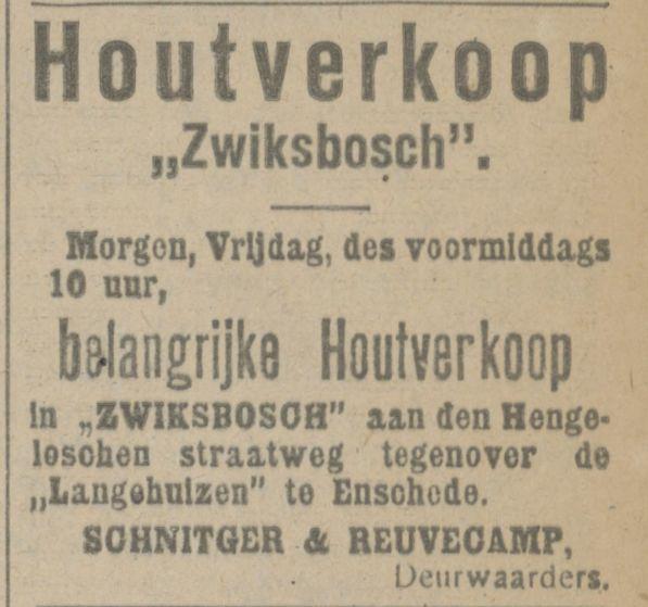 Zwiksbosch aan de Hengeloschen straatweg tegenover de Langehuizen advertentie Tubantia 21-2-1918.jpg