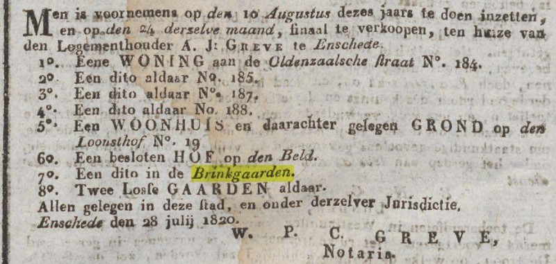 Brinkgaarden krantenbericht Overijsselsche Courant 8-8-1820.jpg