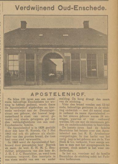 Apostelenhof krantenbericht Tubantia 5-12-1924.jpg