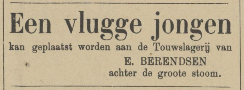 Achter de Groote Stoom Touwslagerij Berendsen advertentie Tubantia 16-5-1896.jpg