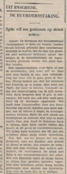 De Genestetstraat Spits woningen krantenbericht 6-6-1932.jpg