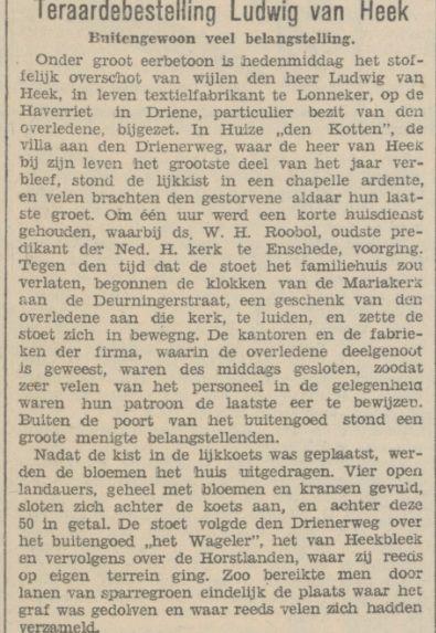 Drienerweg Huize Den Kotten Ludwig van Heek krantenbericht 26-2-1931.jpg