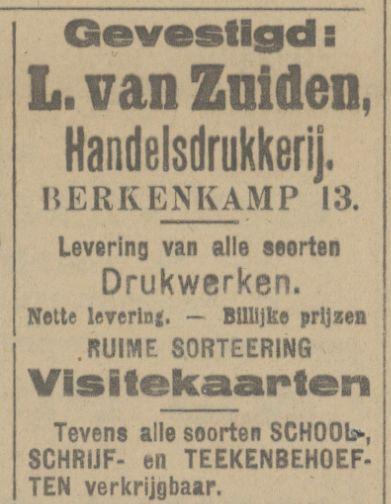 Berkenkamp 13 Handelsdrukkerij L. van Zuiden advertentie Tubantia 11-11-1915.jpg